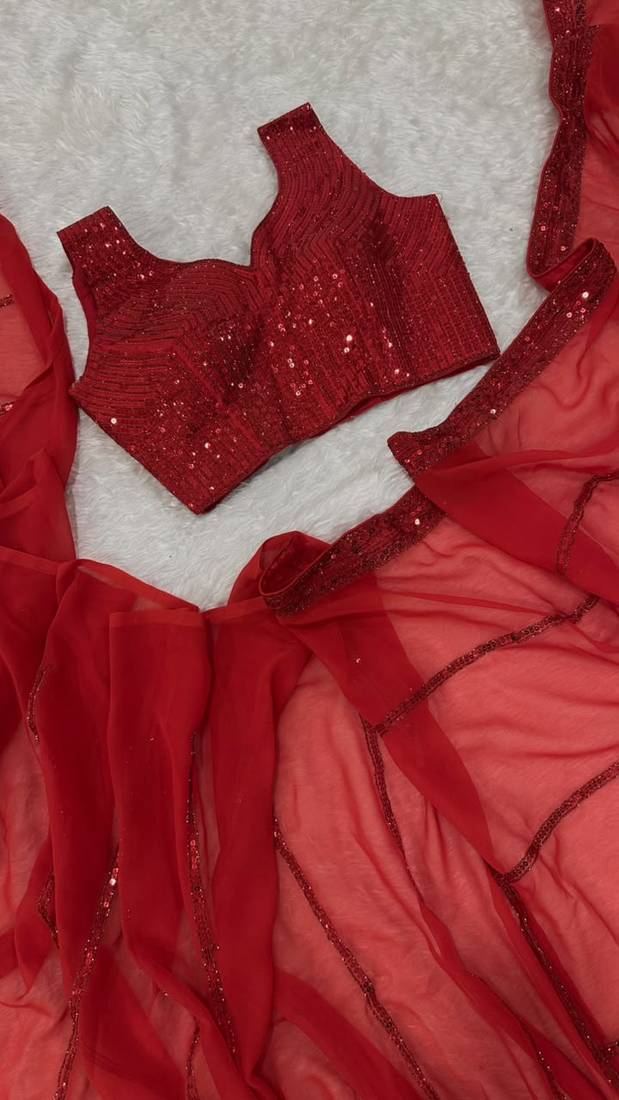 Red Georgette Saree