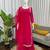 rani pink color beads and lace work crepe salwar kameez set