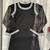 black color beads and lace work crepe salwar kameez set