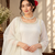 white color beads and lace work crepe salwar kameez set