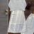 white color beads and lace work crepe salwar kameez set