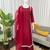 maroon color beads and lace work crepe salwar kameez set