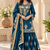 teal color thread and sequence work chinon silk blend salwar kameez set