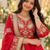 red color thread and sequence work chinon silk blend salwar kameez set