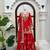 red color thread and sequence work chinon silk blend salwar kameez set