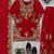 red color thread and sequence work chinon silk blend salwar kameez set