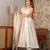 Off white fancy banarasi jackquard  party  embroidery wear  anarkali suit set