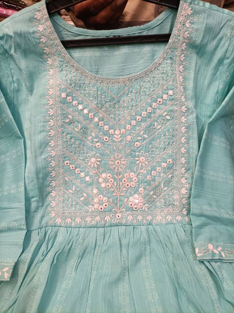 WOMEN  EMBROIDERY NAIRA CUT KURTA WITH PANT AND DUPATTA 
