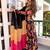 black color digital print work organza anarkali gown set