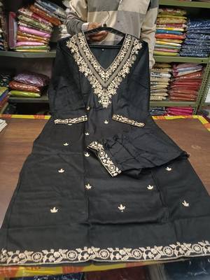 WOMEN RAYON EMBROIDERY STARIGHT KURTA WITH AFGANI PANT  2