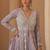 Lavender georgette readymade anarkali suit with chikankari & embroidery work