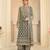 Pista crepe readymade suit with embroidery & aari work