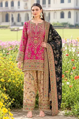 Rani chinon readymade printed suit with diamond work