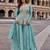 Blue chinon readymade suit with embroidery & sequence work