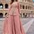 Peach chinon readymade suit with embroidery & sequence work