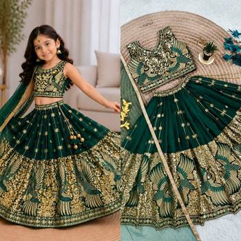 kids greenbaz embroidered lehenga choli with dupatta 3