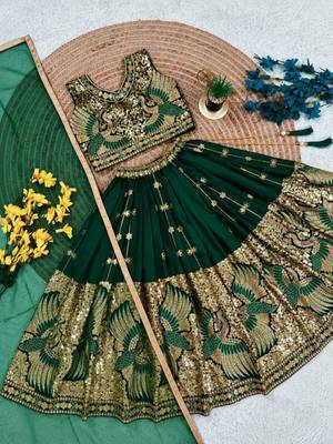 kids greenbaz embroidered lehenga choli with dupatta 4