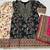 Black chinon readymade printed suit with diamond work