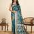 green embroidery with zari work sartin saree with blouse