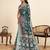 green embroidery with zari work sartin saree with blouse