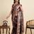 maroon embroidery with zari work sartin saree with blouse
