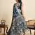 blue embroidery with zari work sartin saree with blouse