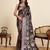 wine embroidery with zari work sartin saree with blouse