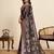 wine embroidery with zari work sartin saree with blouse