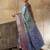green zari work silk blend kanjivaram saree with blouse