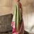 parrot green zari work silk blend kanjivaram saree with blouse
