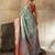 blue zari work silk blend kanjivaram saree with blouse