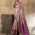 lavander zari work silk blend kanjivaram saree with blouse