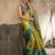 yellow zari work silk blend kanjivaram saree with blouse