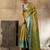 yellow zari work silk blend kanjivaram saree with blouse