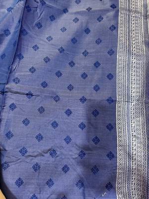 Pink blue silk blend jacuard work festival saree with unstitched blouse piece 6