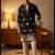 Black embroidered kurta pajama with sequence work in pure lachaka fabric