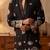 Black embroidered kurta pajama with sequence work in pure lachaka fabric