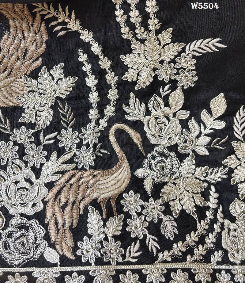 Black embroidered kurta pajama in pure linen fabric