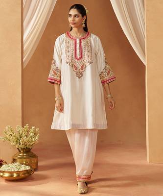 Daisy ivory chauga kurta with salwar 1