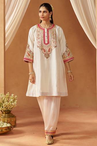 Daisy ivory chauga kurta with salwar