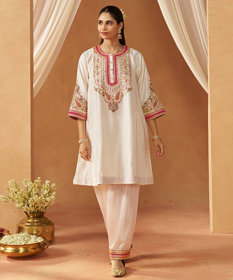 Daisy ivory chauga kurta with salwar