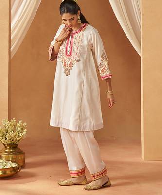 Daisy ivory chauga kurta with salwar 2