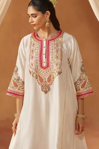 Daisy ivory chauga kurta with salwar