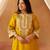 Mustard yellow chauga kurta with salwar