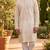 Cream embroidered kurta pajama in pure linen fabric