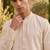 Cream embroidered kurta pajama in pure linen fabric