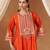 Burnt orange chauga kurta with salwar