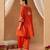 Burnt orange chauga kurta with salwar