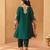 Emerald green chauga kurta with salwar