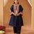 Deep blue chauga kurta with salwar